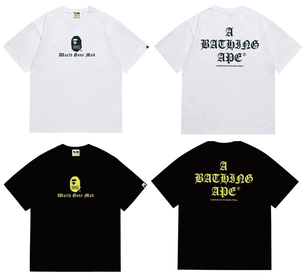 BAPE Ape-Head Front & Back Graphic T-Shirt — comparison