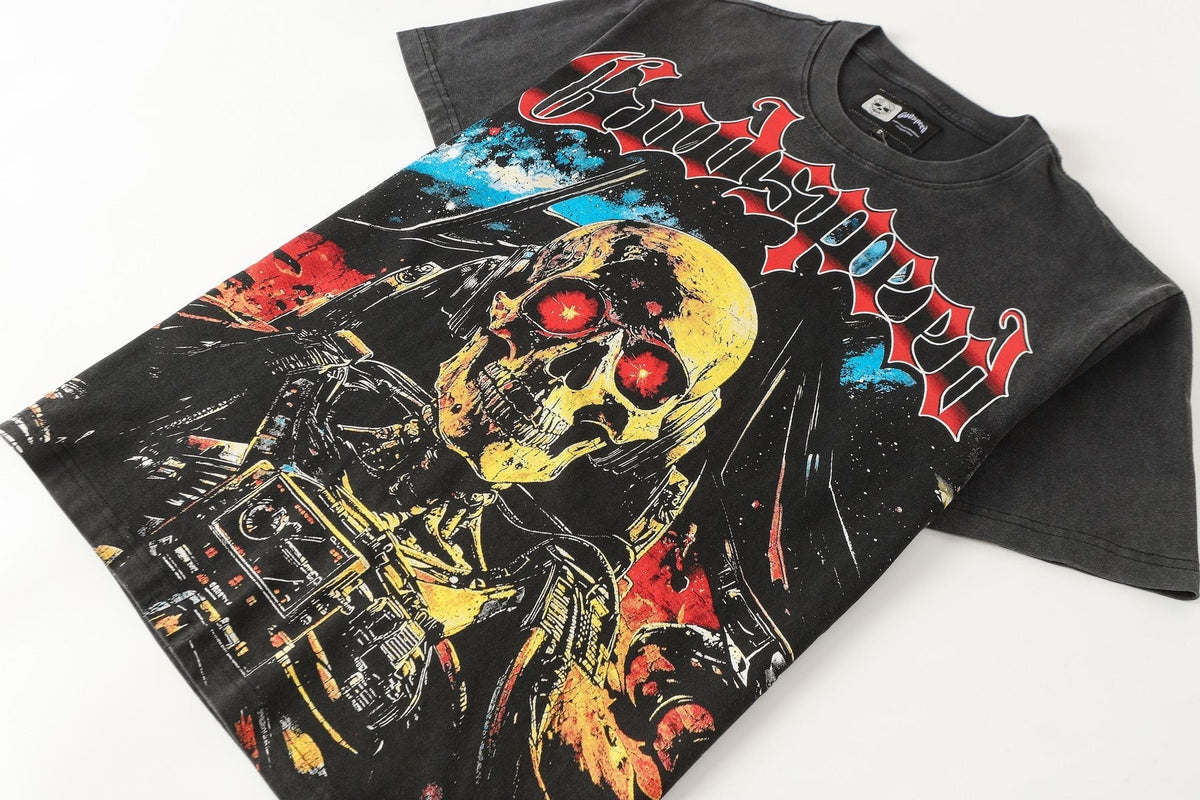 Godspeed Skull & City Back Graphic T-Shirt — front