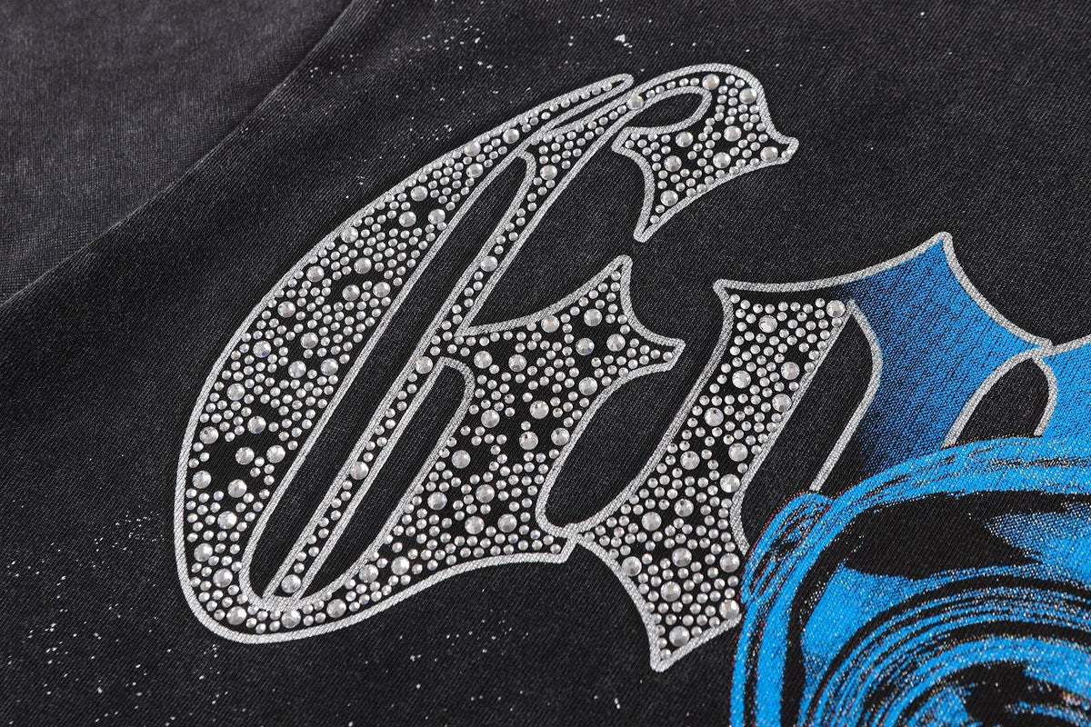 Godspeed Blue/Red Graphic Short-Sleeve T-Shirt — detail