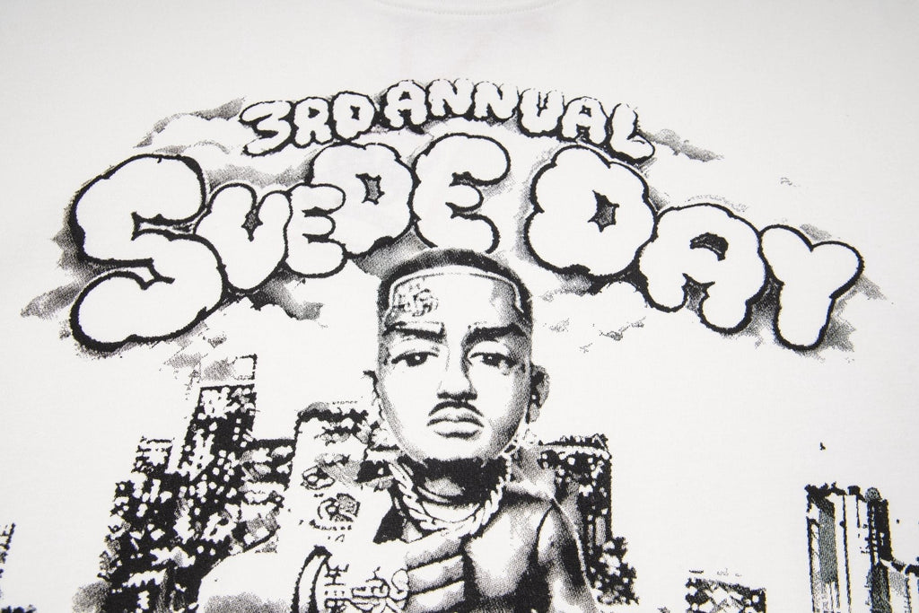 ASAALL White Black Front Graphic T-Shirt — detail