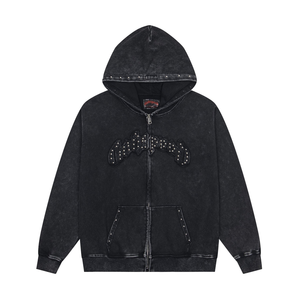 Godspeed Rhinestone-Style Zip Hoodie — front