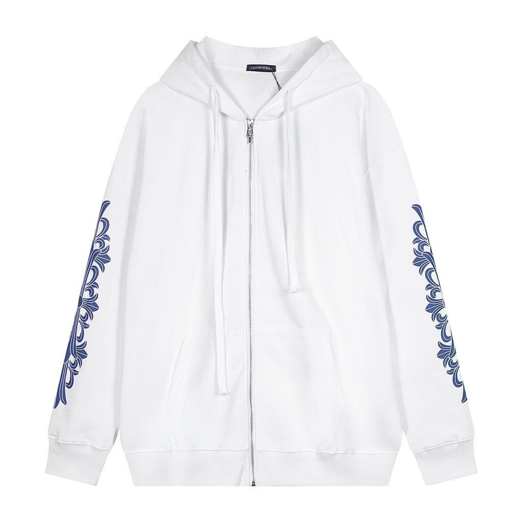 Chrome Hearts Blue Sleeve Graphic Zip Hoodie — hero