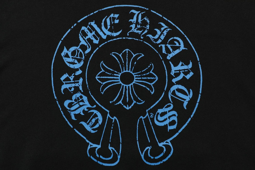 Chrome Hearts Blue Sanskrit Cross Zip Hoodie — detail