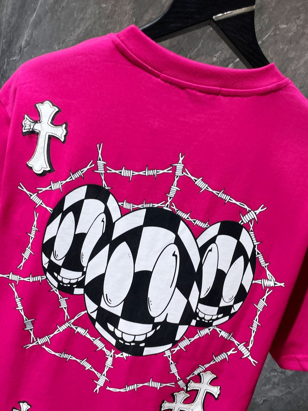 Chrome Hearts Cross & Barbed-Wire Graphic T-Shirt — detail